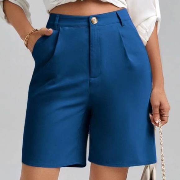 BellanBlue Pants - Solid High Waisted Pockets Minimalist Bermuda Shorts